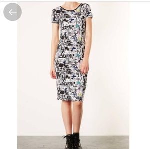 SALE!!! TOPSHOP Graffiti Newspaper Bodycon Dress